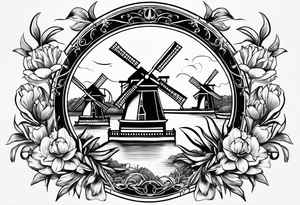Dutch lineage/heritage tattoo using either the dutch republic lion, windmills, tulips or a combination. Keep it simple and more gothic tattoo idea