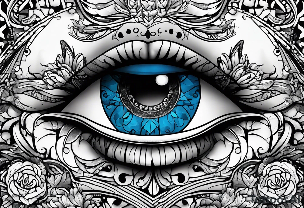 a nose that is blue tattoo idea