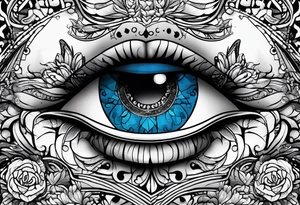 a nose that is blue tattoo idea