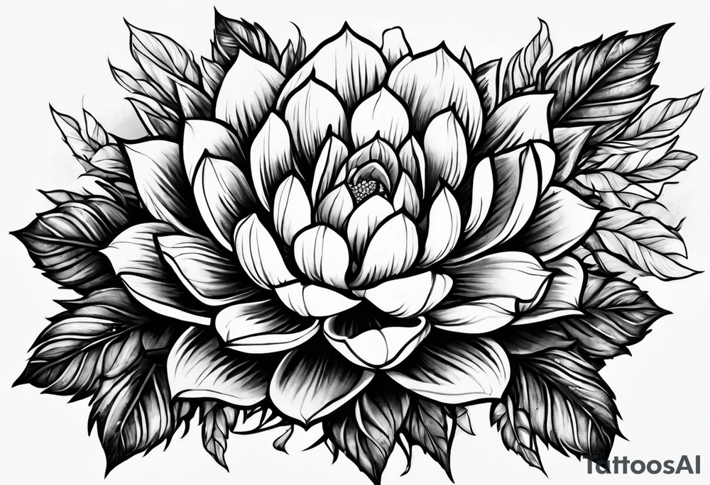 Leoa colorida com cactos tattoo idea