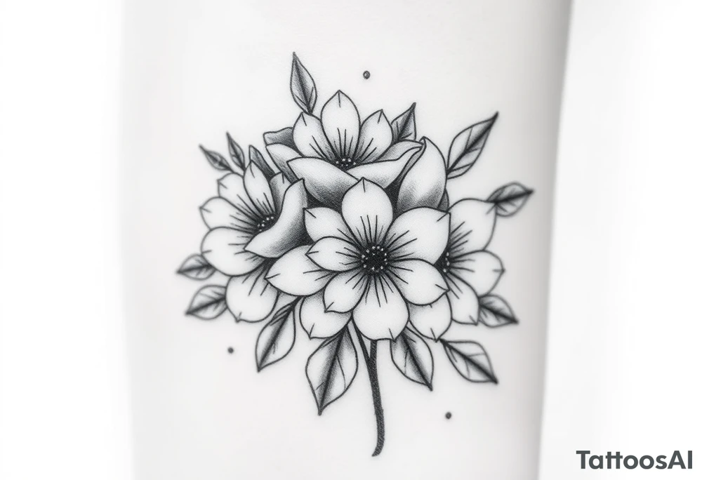 bouquet of flowers tattoo idea