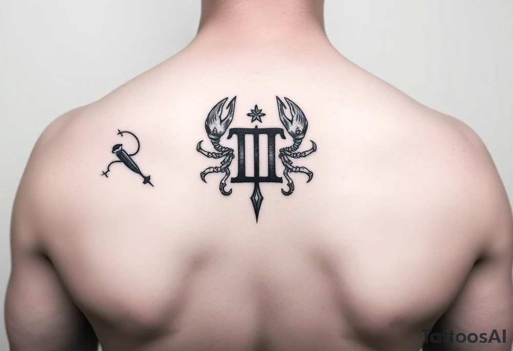 Combine A Gemini and cancer zodiac sign tattoo idea