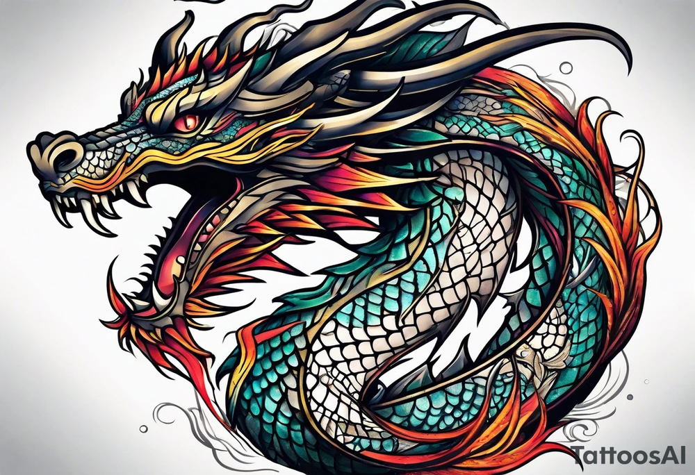 Dragon leg tattoo tattoo idea