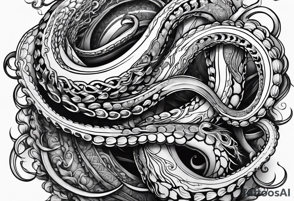 natural real entwined tentacles tattoo idea