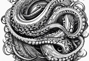 natural real entwined tentacles tattoo idea