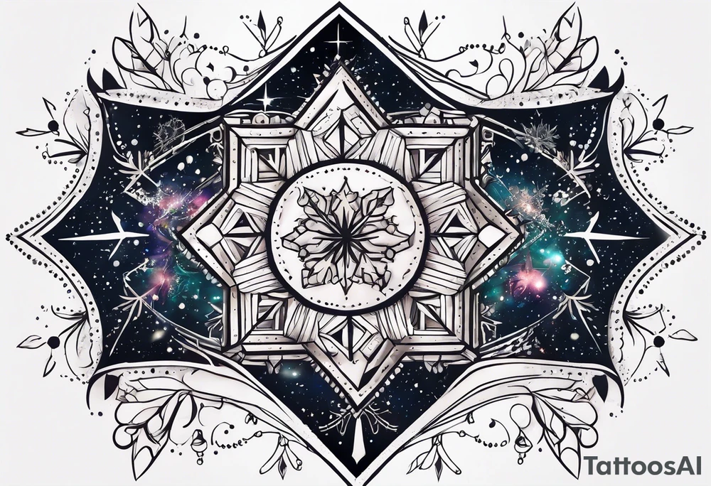 Constellation, animal, snowflake tattoo idea