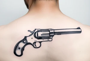 a reversed revolver tattoo idea