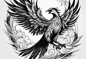 Phoenix bird flying and fading
, tattoo idea