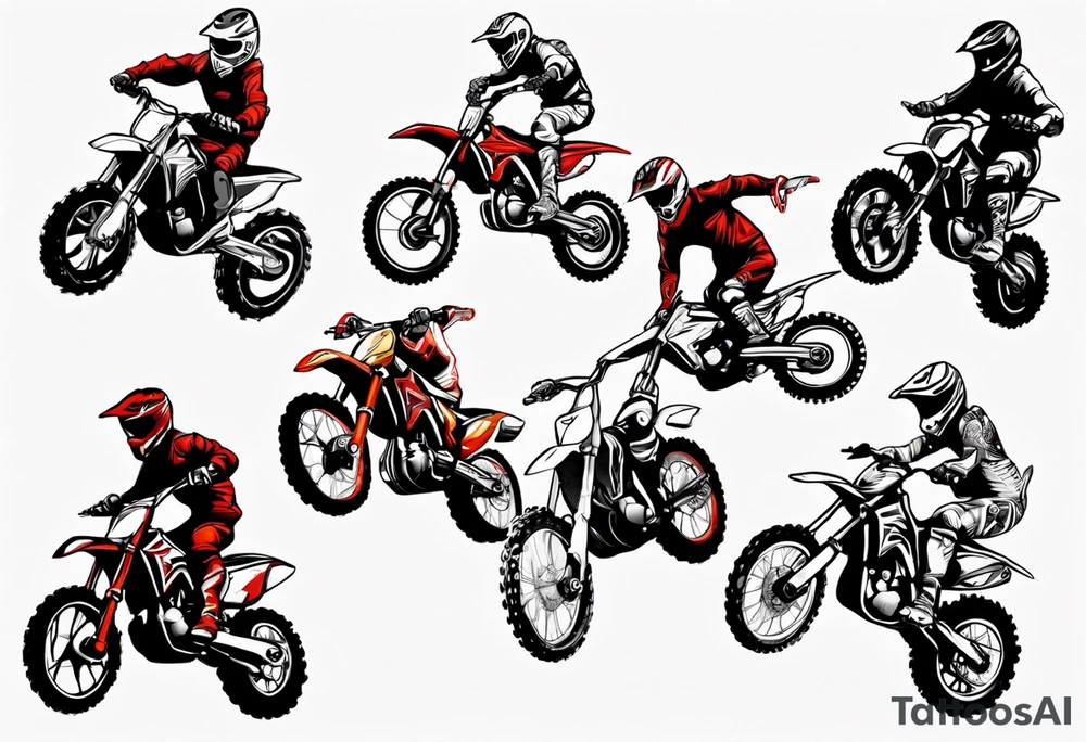 mini motorcross doing a jump tattoo idea