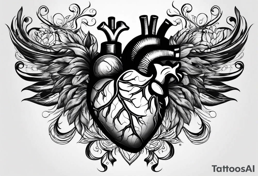human heart tattoo idea