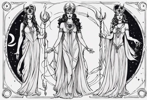 The High Priestesses. Hecate, Artemis and Selene as one. Representing Magic, Intuition and The Moon. tattoo idea