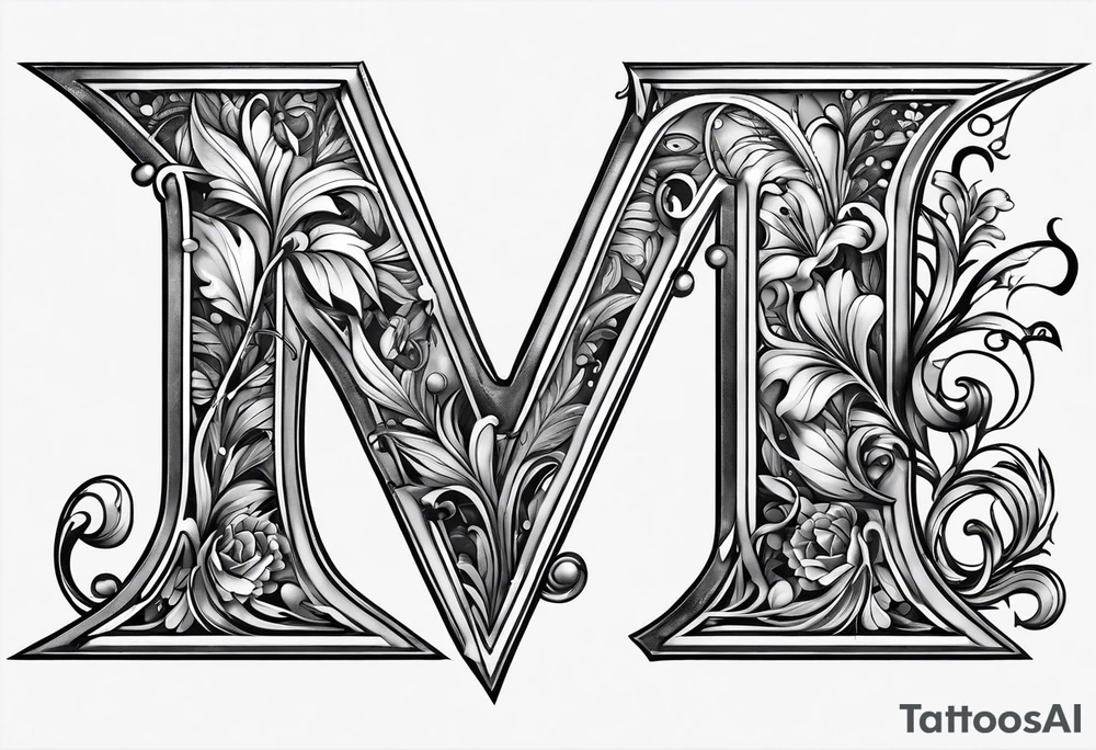 A letter M for my Wife Letter A for my daughter and a letter C for my Son tattoo idea