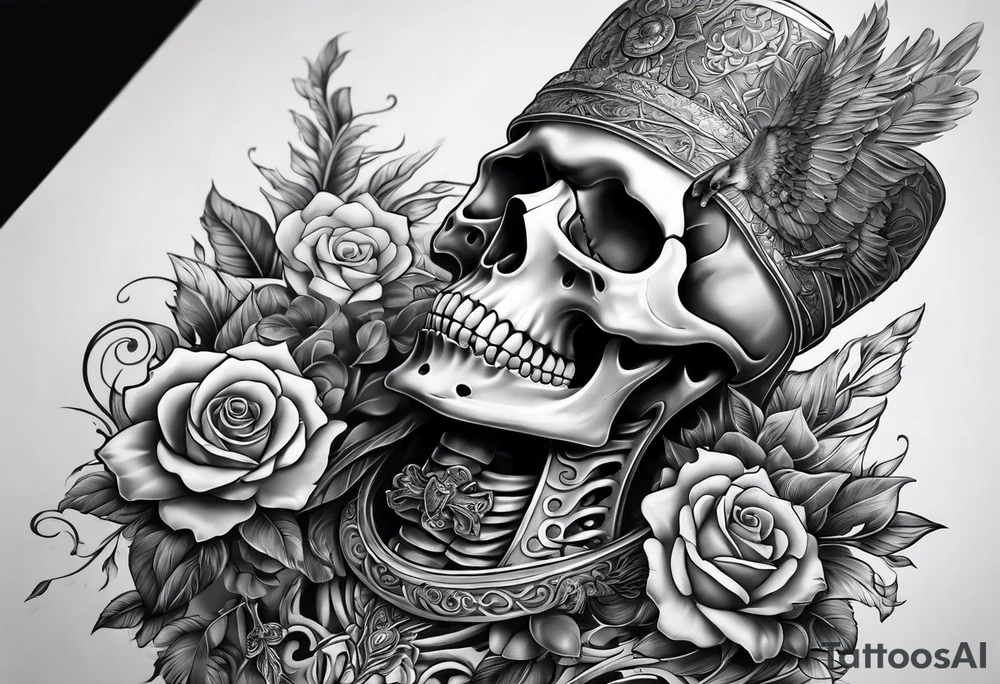 skeleton sleeve tattoo idea