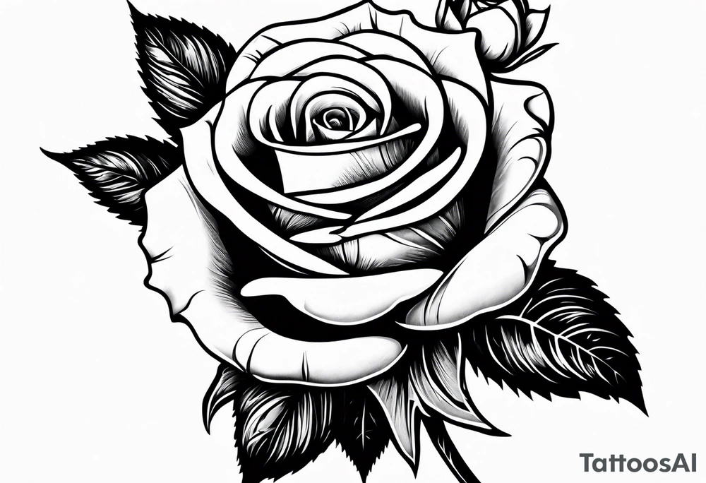 a human hand holding on to a single rose stem tattoo idea