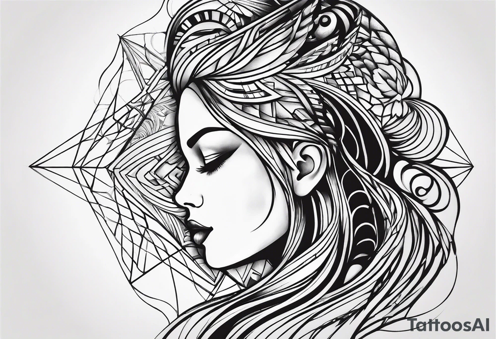 Mind with lines tattoo idea