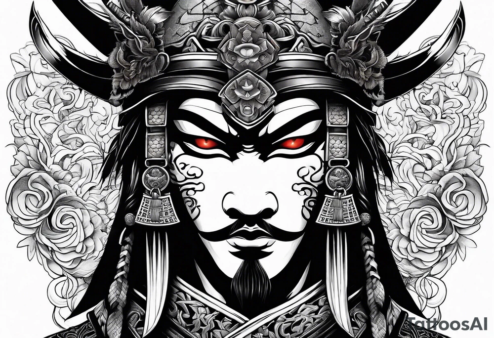 Samurai mask tattoo idea