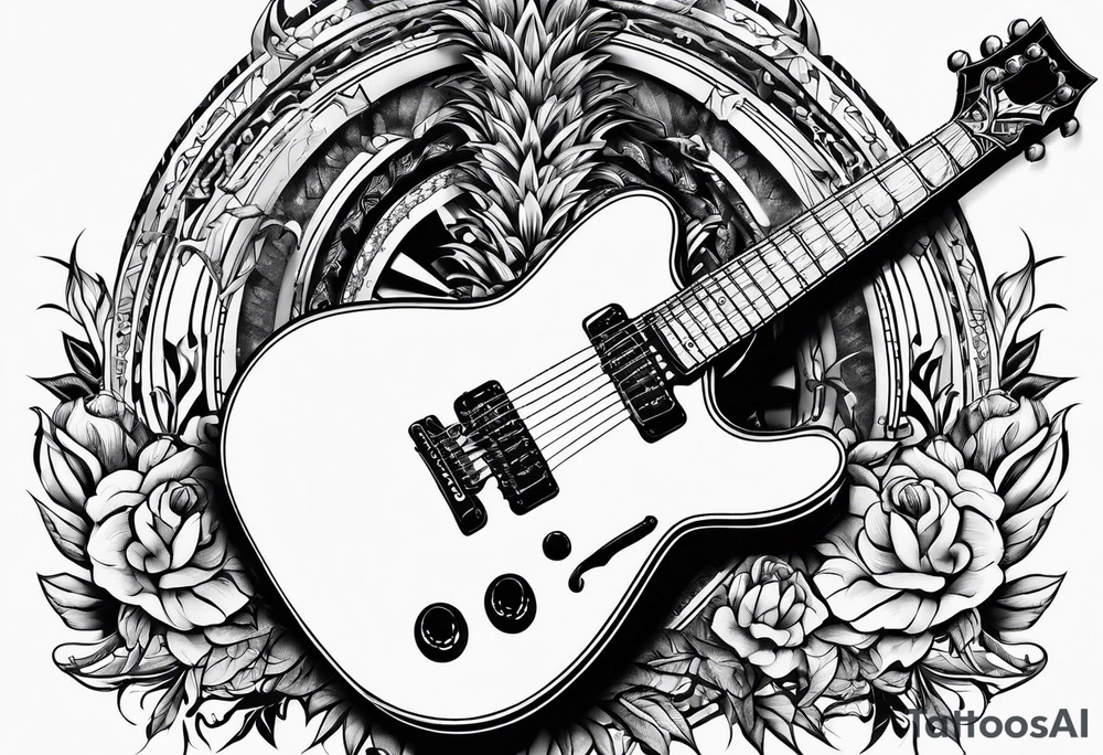 heavy metal music with guitar and vocals tattoo idea