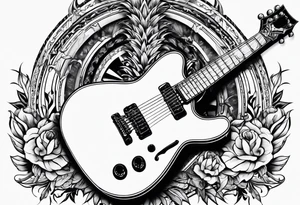 heavy metal music with guitar and vocals tattoo idea