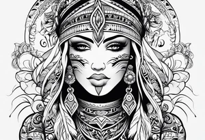 Water flowing tribal designed tattoo tattoo idea
