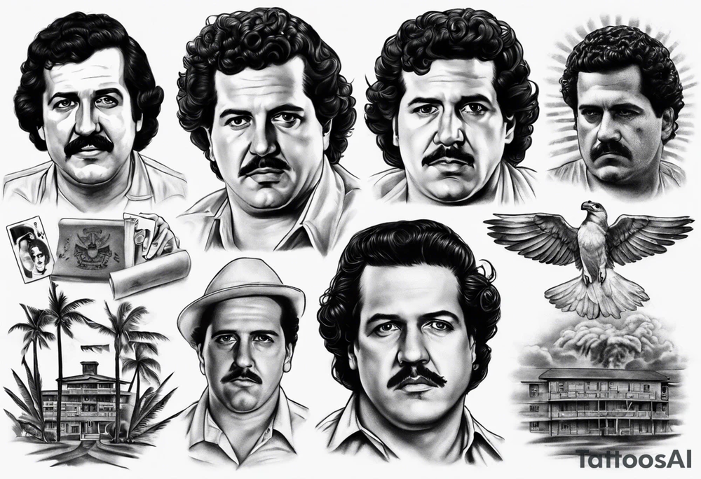 Pablo escobar prison board realism tattoo idea