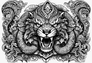 aztec snake sleeve tattoo idea