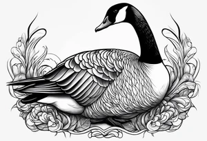 canadian goose stretching tattoo idea