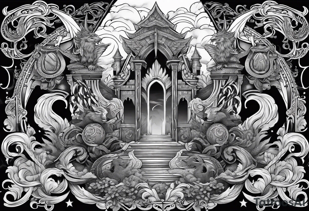 Valhalla mythological tattoo idea
