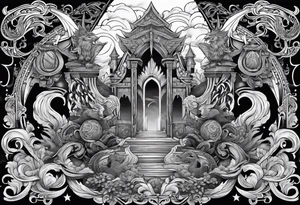 Valhalla mythological tattoo idea