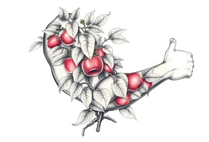 Pepper plant, peach tree tattoo idea
