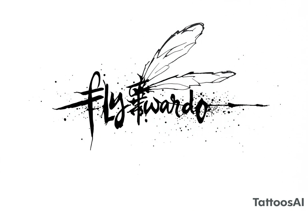 fly word in japanese tattoo idea