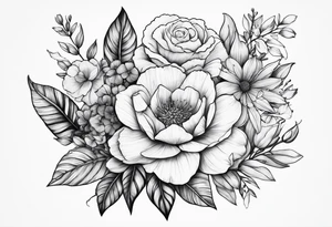 Floral Bouquet with Asher & Emmersyn tattoo idea