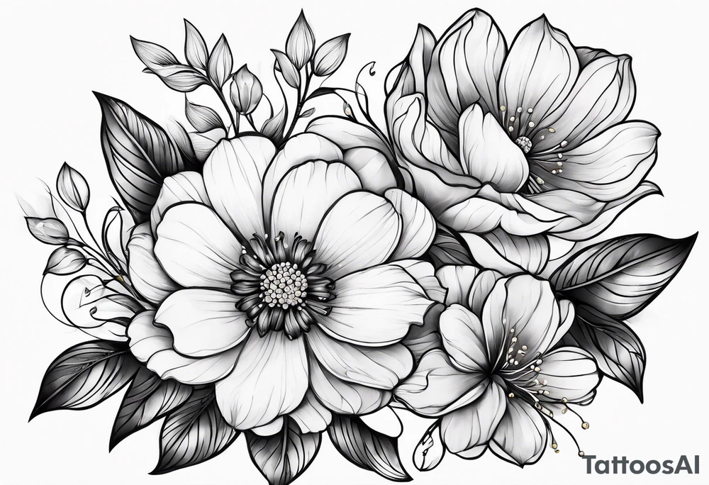 Bluebird flowers tattoo idea