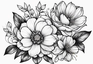 Bluebird flowers tattoo idea