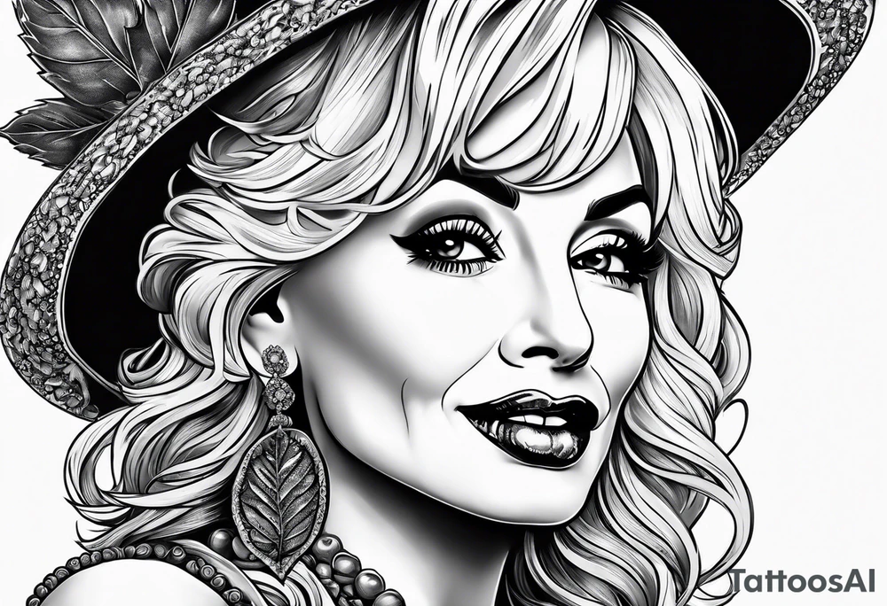 Dolly Parton holding an acorn tattoo idea