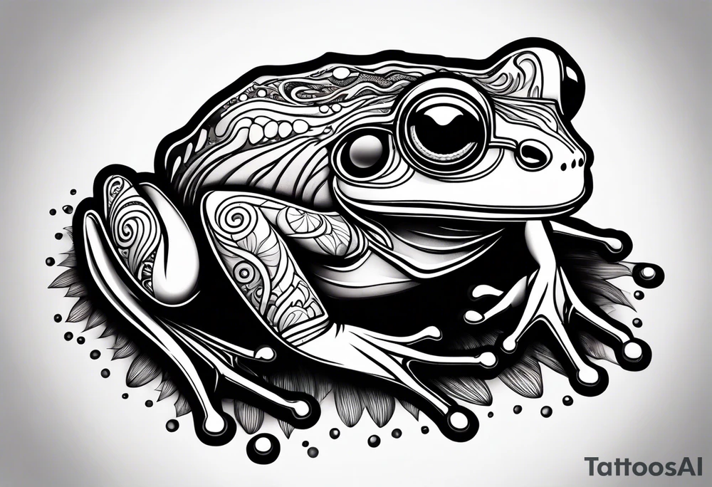 a psychedelic frog tattoo idea
