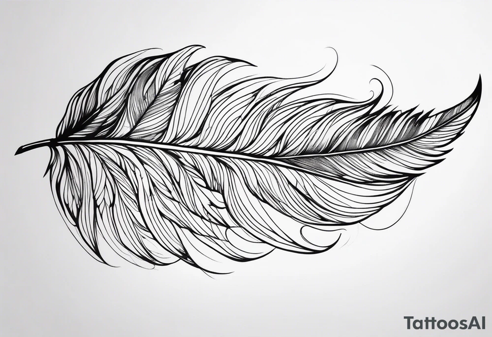 Feather with intricate details tattoo idea