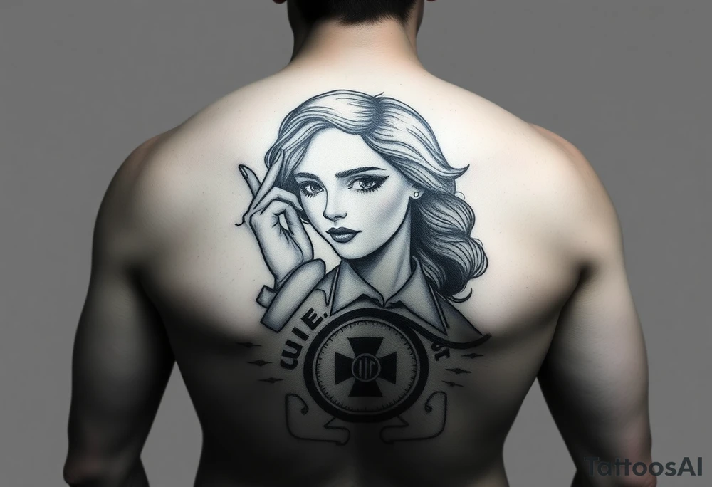 Female us coast guard officer  protection hero daughter tattoo idea