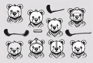 baby bear, minimalist, hockey tattoo idea