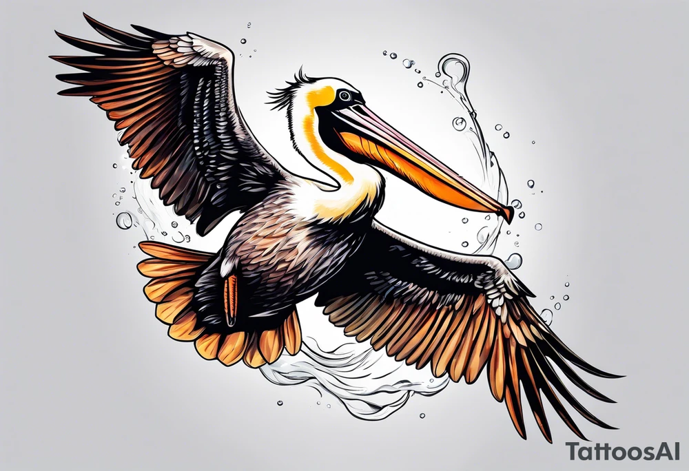 pelican, diving tattoo idea