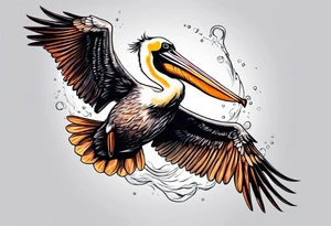 pelican, diving tattoo idea