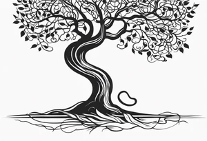 A tree reaching the sky with the roots reaching hell, having a snake around it. All based on Carl Jung ideas. tattoo idea