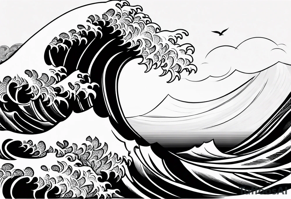 Single ocean wave tattoo idea