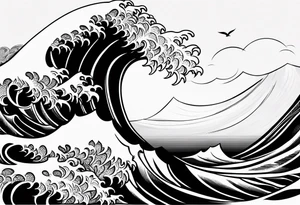 Single ocean wave tattoo idea