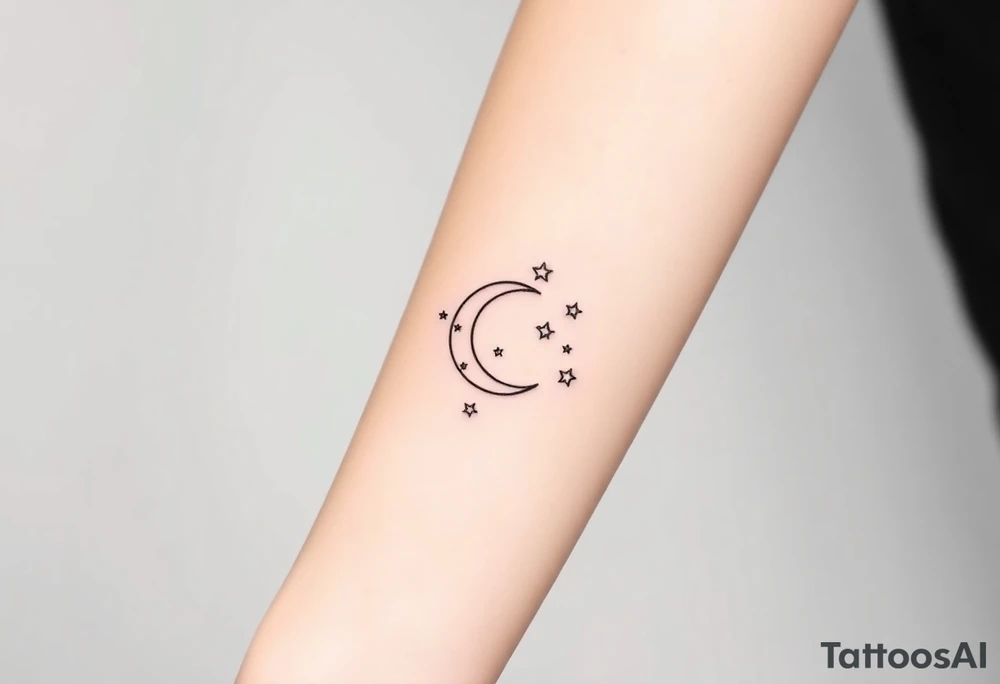 Moon and stars tattoo idea