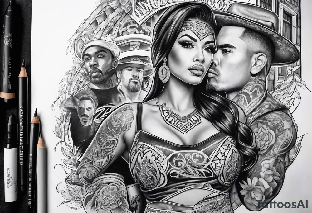 Chicano style 
city 


shootout tattoo idea