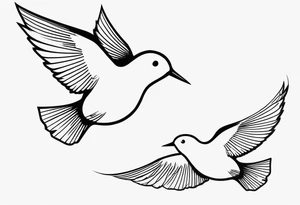 A flock of birds in flight tattoo idea