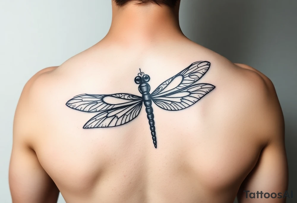 dragonfly with infinity sybol body tattoo idea