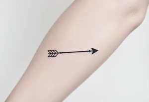 3D arrow fine line tattoo idea