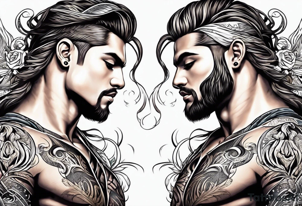 Love, source, abundance, Gemini male tattoo idea