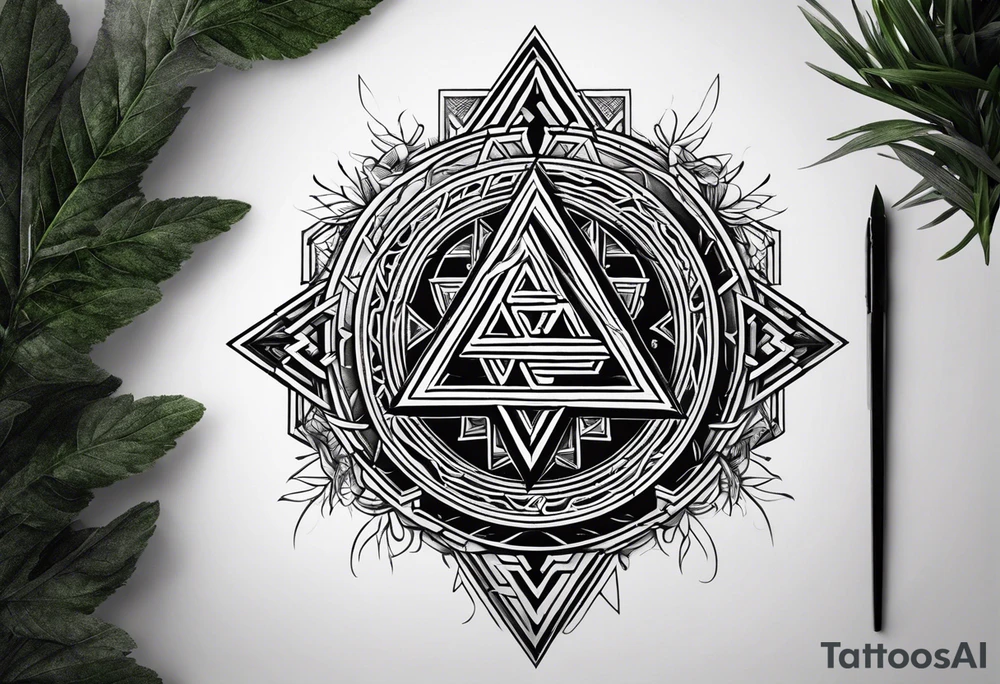 vegvisir valknut breaking tattoo idea